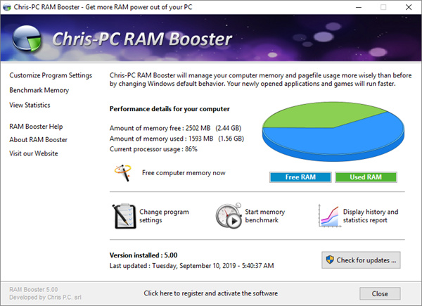 Chris-PC RAM Booster(内存优化工具)下载